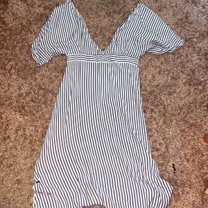 Purple & white stripe dress